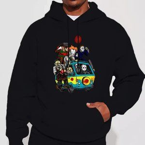NEW The Movie Killers Print Hoodie in Scooby Van, Casual Graphic- L-40 Black